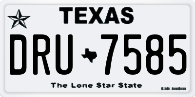 TX license plate DRU7585