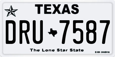 TX license plate DRU7587