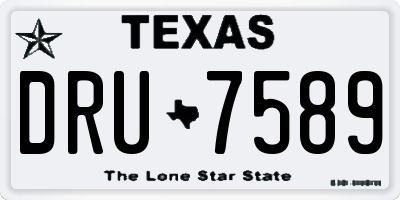 TX license plate DRU7589