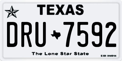 TX license plate DRU7592
