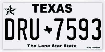 TX license plate DRU7593
