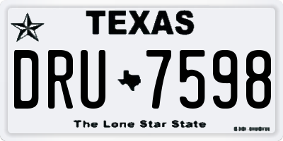 TX license plate DRU7598