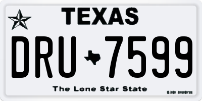 TX license plate DRU7599