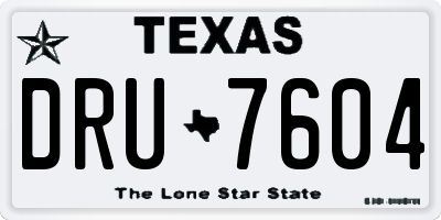 TX license plate DRU7604