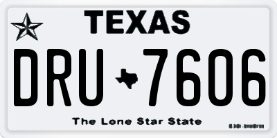 TX license plate DRU7606