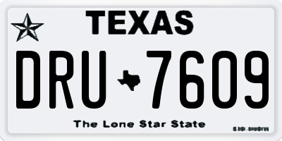 TX license plate DRU7609