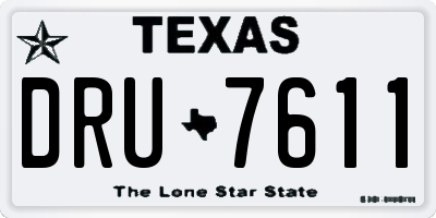 TX license plate DRU7611