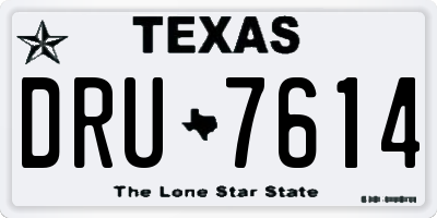 TX license plate DRU7614