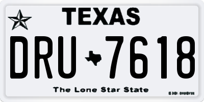 TX license plate DRU7618