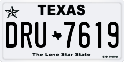 TX license plate DRU7619
