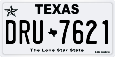 TX license plate DRU7621