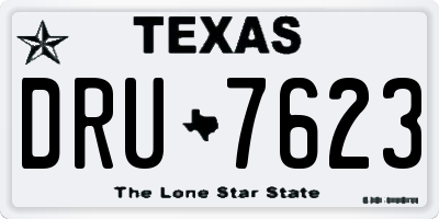 TX license plate DRU7623