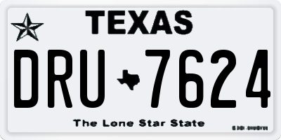 TX license plate DRU7624