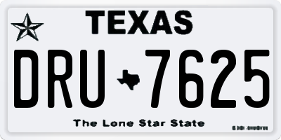 TX license plate DRU7625