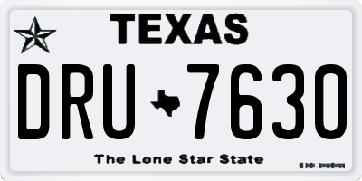 TX license plate DRU7630
