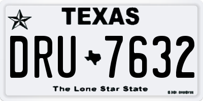 TX license plate DRU7632