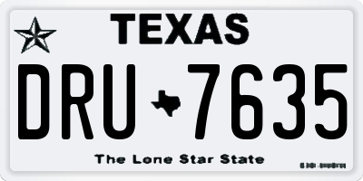 TX license plate DRU7635