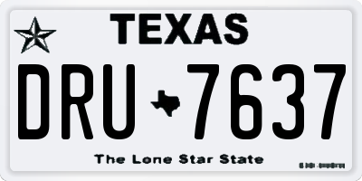 TX license plate DRU7637