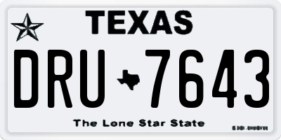 TX license plate DRU7643