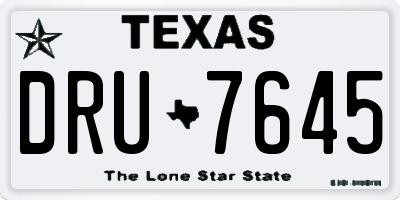 TX license plate DRU7645