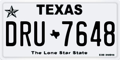 TX license plate DRU7648