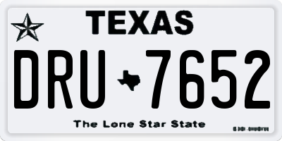 TX license plate DRU7652