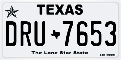 TX license plate DRU7653