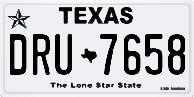 TX license plate DRU7658