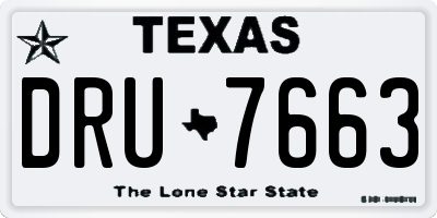 TX license plate DRU7663