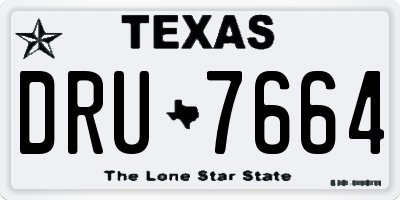 TX license plate DRU7664