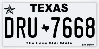 TX license plate DRU7668