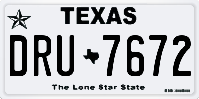 TX license plate DRU7672