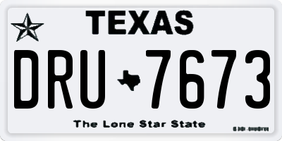 TX license plate DRU7673