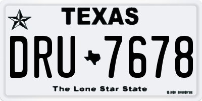 TX license plate DRU7678