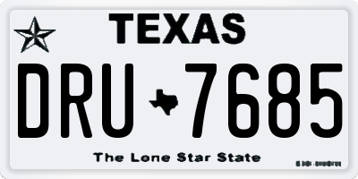 TX license plate DRU7685