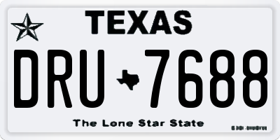 TX license plate DRU7688