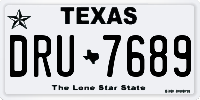 TX license plate DRU7689