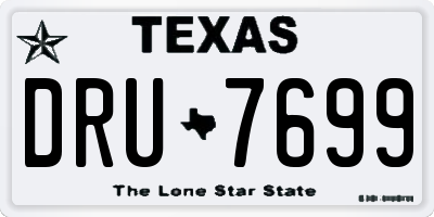 TX license plate DRU7699