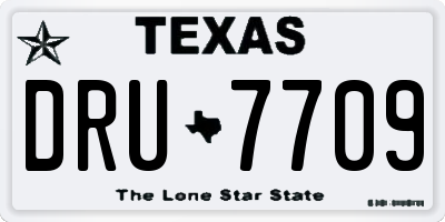 TX license plate DRU7709