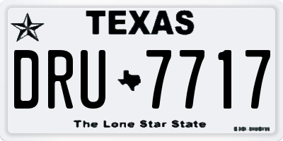 TX license plate DRU7717