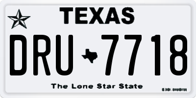 TX license plate DRU7718