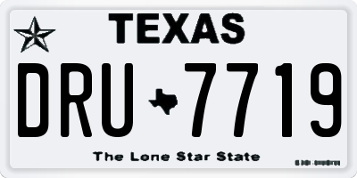 TX license plate DRU7719