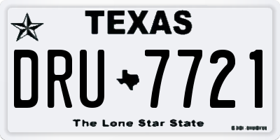TX license plate DRU7721