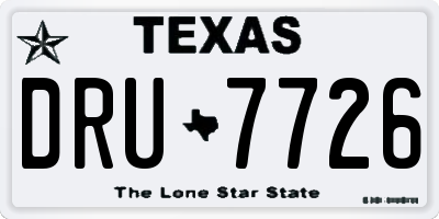 TX license plate DRU7726