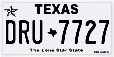 TX license plate DRU7727