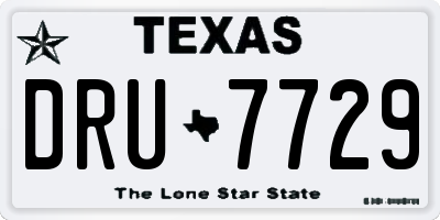 TX license plate DRU7729