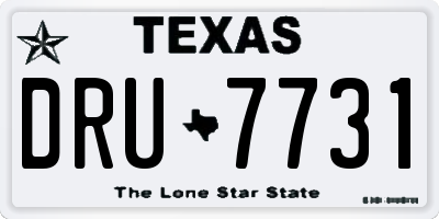 TX license plate DRU7731