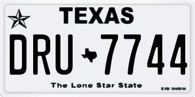 TX license plate DRU7744