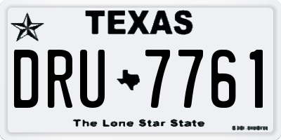 TX license plate DRU7761