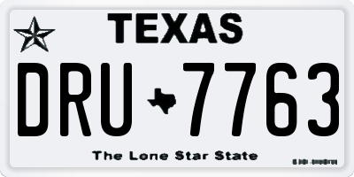 TX license plate DRU7763